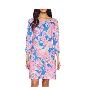 Lilly Pulitzer Noelle Dress Bay Dreamin Women’s L Tropical Beach Vacation
